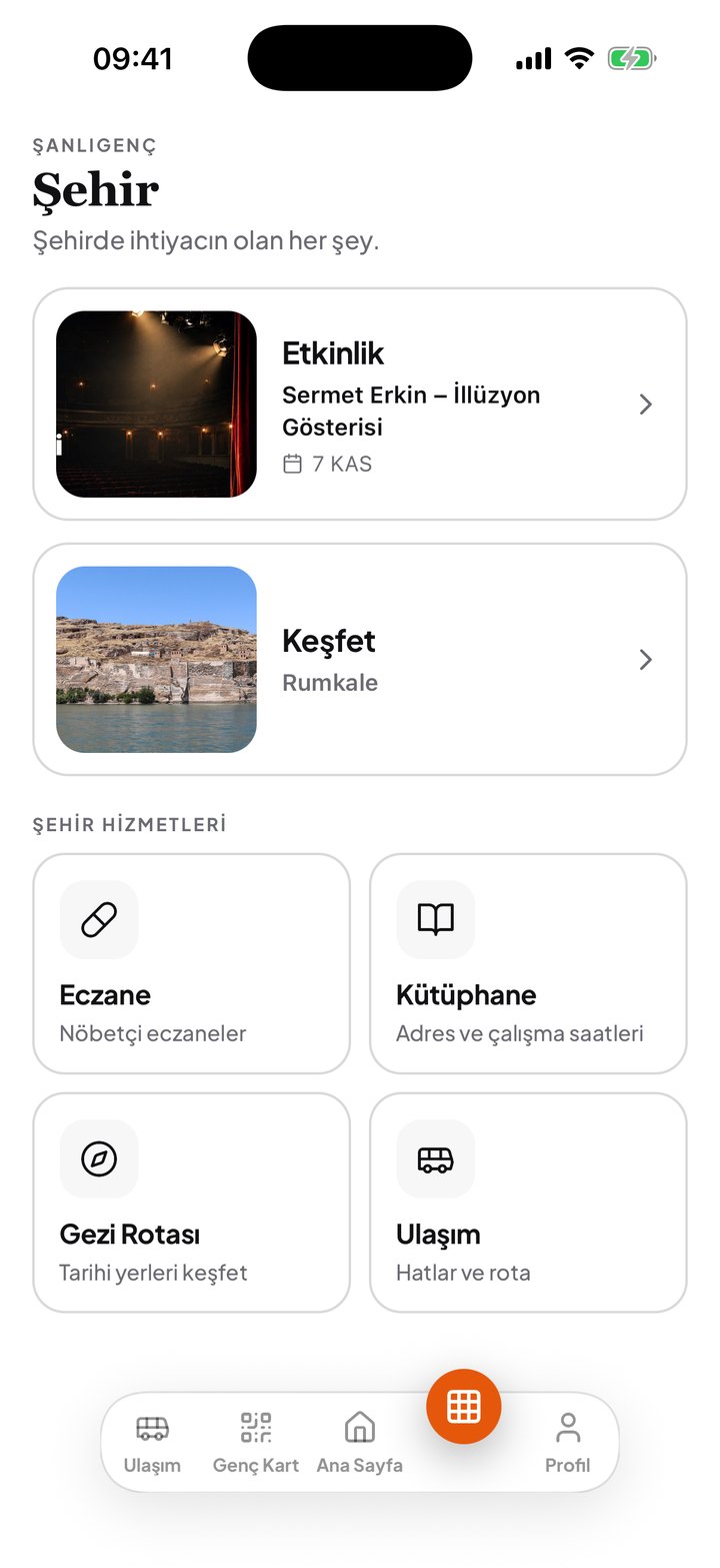 Şehir ekranı: etkinlikler, keşfet, eczane, kütüphane ve gezi rotası