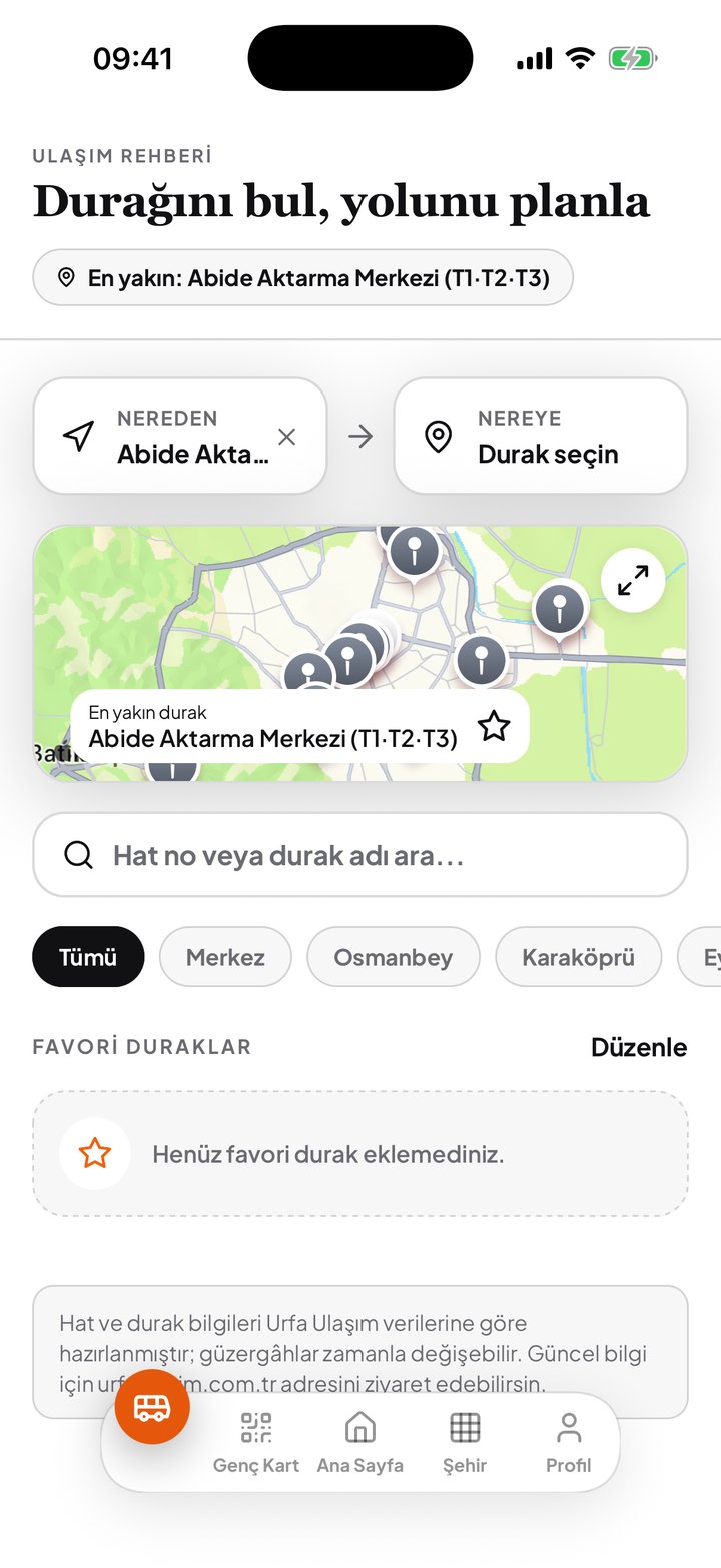 Ulaşım ekranı: durak bul, rota planla